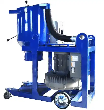 アクティブが独自に開発したブルーの集塵機の写真です。